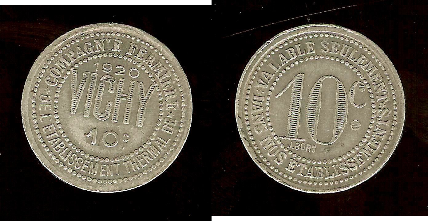 compagnie fermière Vichy 10 centimes 1920 TTB+